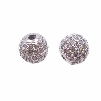 Pallina metallo CZ rodio 10 mm pacco 1 pz