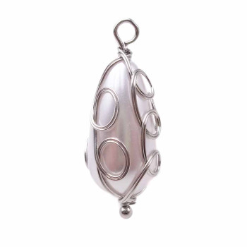 Pendente in ottone rodiato con perla in resina 28,8 mm pacco 1 pz