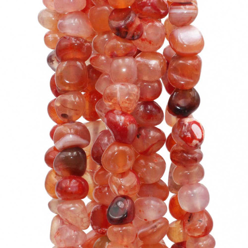 Pietre dure Pepite agata rossa e diaspro 7/9 mm fio 40 cm