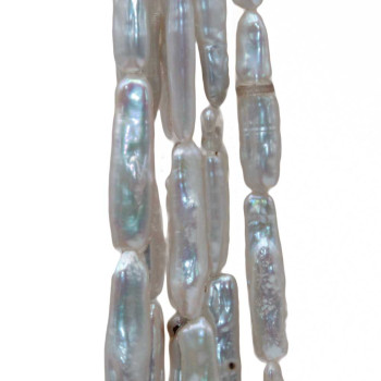 Perle di fiume bastoncino 24x7 mm bianche AAAA Quality 6 pz