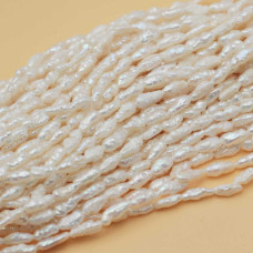 Perle di fiume pepita 5x3 mm bianche AAAA Quality filo 35 cm Perle di fiume pepita 5x3 mm bianche AAAA Quality filo 35 cm