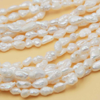 Perle di fiume pepite binche multi riflesso 8x4 mm AAAA Quality filo 50 cm