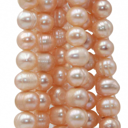 Perle di fiume potato 8.5 mm pesca chiaro filo 35 cm