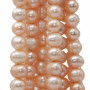 Perle di fiume potato 8.5 mm pesca chiaro filo 35 cm