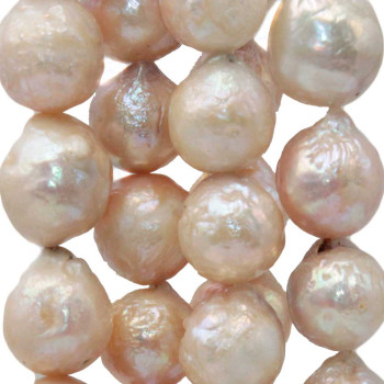 Perle di fiume tonde bianche con riflessi oro 10 mm AAAA Quality 4 pz