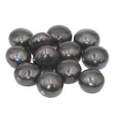 Perle di maiorca gettone bombato nero multiriflesso 15x10 mm 5 pz Perle di maiorca gettone bombato nero multiriflesso 15x10 mm 5 pz