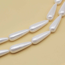 Perle di maiorca gocce bianche 30x10 mm con. 2 pz Perle di maiorca gocce bianche 30x10 mm con. 2 pz