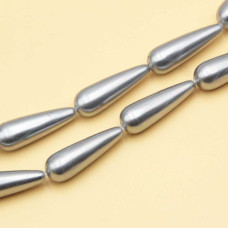 Perle di maiorca gocce grigie 30x10 mm con. 2 pz Perle di maiorca gocce grigie 30x10 mm con. 2 pz