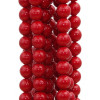 Perle di maiorca tonde lisce 8 mm rosse filo 40 cm