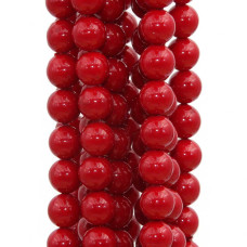 Perle di maiorca tonde lisce 6 mm rosse filo 40 cm Perle di maiorca tonde lisce 6 mm rosse filo 40 cm