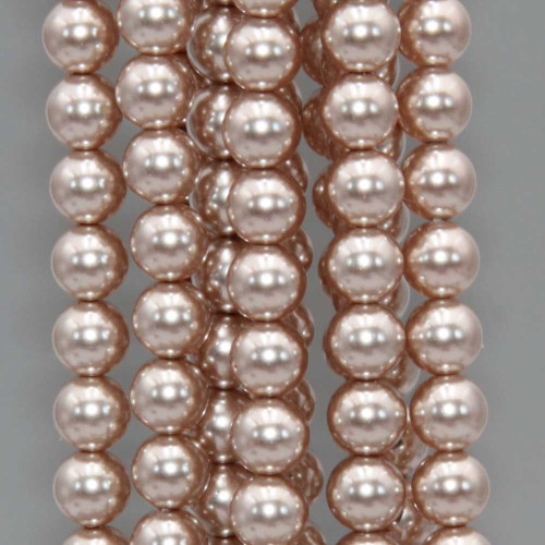 Perle cerate grado A++ tonde bronzo chiarissimo 6 mm filo 40 cm