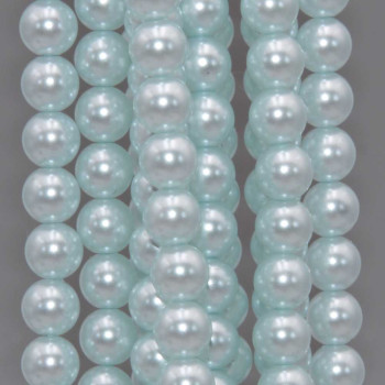 Perle cerate grado A++ tonde celeste chiaro 6 mm filo 40 cm