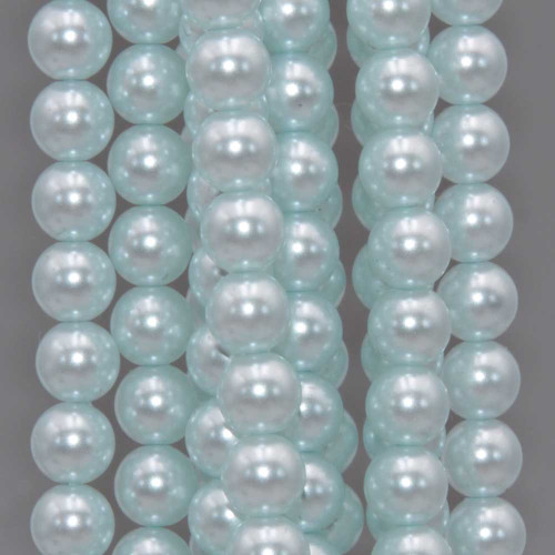 Perle cerate grado A++ tonde celeste chiaro 6 mm filo 40 cm