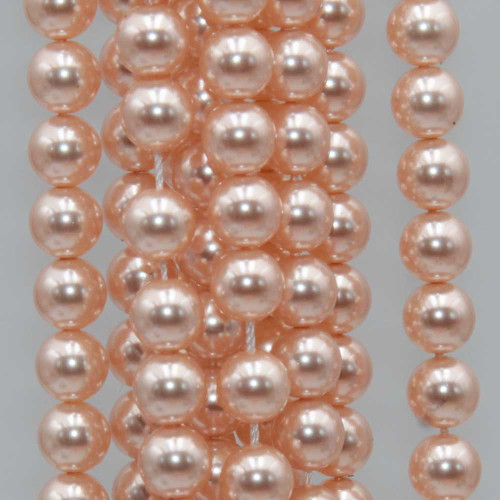 Perle cerate grado A++ tonde cipria 6 mm filo 40 cm