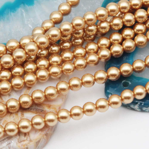 Perle cerate grado A++ tonde dark gold 4 mm filo 40 cm