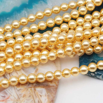 Perle cerate grado A++ tonde gold 4 mm filo 40 cm