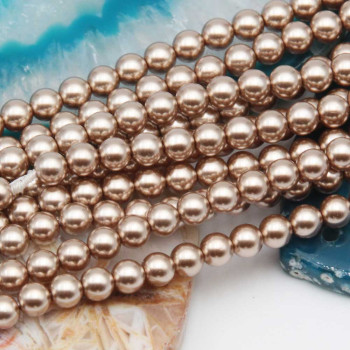 Perle cerate grado A++ tonde light bronze 4 mm filo 40 cm