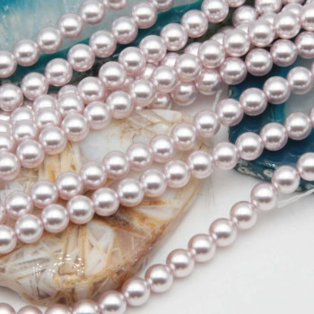 Perle cerate grado A++ tonde light pink 4 mm filo 40 cm