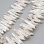 Perle di fiume grado A+++ bianche 26x7 mm circa conf. 10 pz