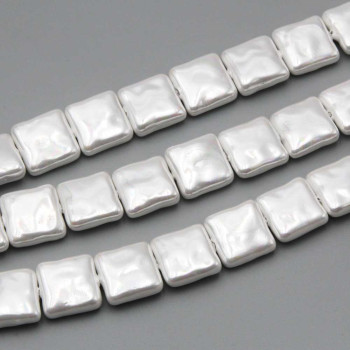 Perle di maiorca bianche quadrate 14 mm conf.4 pz