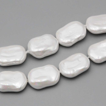 Perle di maiorca irregolari bianche 20x14 mm conf. 2 pz