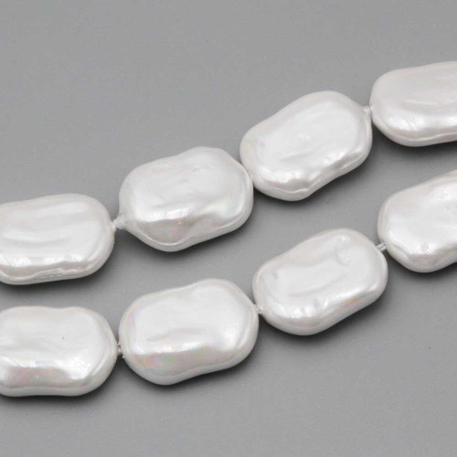 Perle di maiorca irregolari bianche 20x14 mm conf. 2 pz