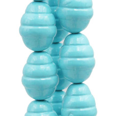Perle di maiorca turchese bussolotto nido d'ape 16x12 mm 5 pz Perle di maiorca turchese bussolotto nido d'ape 16x12 mm 5 pz