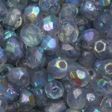Perline Ceche Cristallo lucidate a fuoco blue rainbow 4 mm 40 pz Perline Ceche Cristallo lucidate a fuoco blue rainbow 4 mm 40 pz