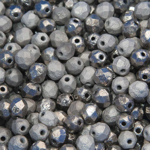 Perline Ceche Cristallo lucidate a fuoco full argentic 6 mm 30 pz