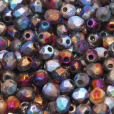 Perline Ceche Cristallo lucidate a fuoco glittery bronze 4 mm 40 pz