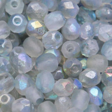 Perline Ceche Cristallo lucidate a fuoco green rainbow 4 mm 40 pz