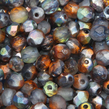 Perline Ceche Cristallo lucidate a fuoco magic copper 6 mm 30 pz