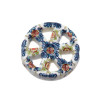 Perline ceramica ruota carro bianca decorazioni blu 19 mm conf. 1 pz