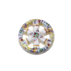 Perline ceramica ruota carro bianco decorate 19 mm conf. 1 pz Perline ceramica ruota carro bianco decorate 19 mm conf. 1 pz