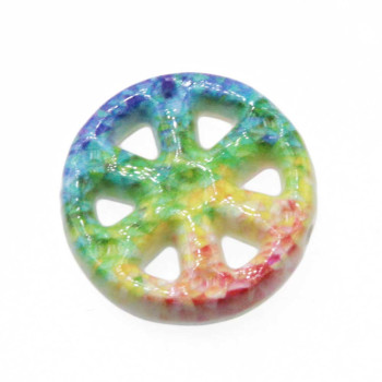 Perline ceramica ruota carro multicolor 19 mm conf. 1 pz