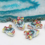 Perline in ceramica cactus fiore 17x13 mm conf. 2 pz