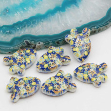 Perline in ceramica cactus limoni e fiori 17x13 mm conf. 2 pz
