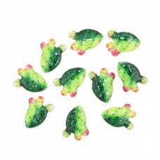 Perline in ceramica cactus verde chiaro verde scuro 17x13 mm conf. 2 pz