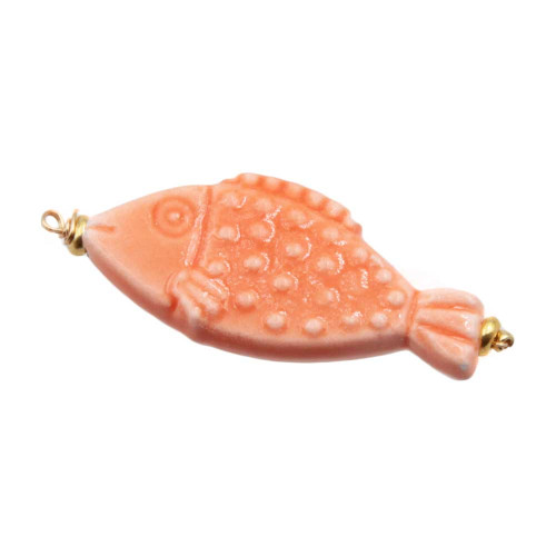 Pesciolio in ceramica arancio 28x12 mm conf. 1 pz