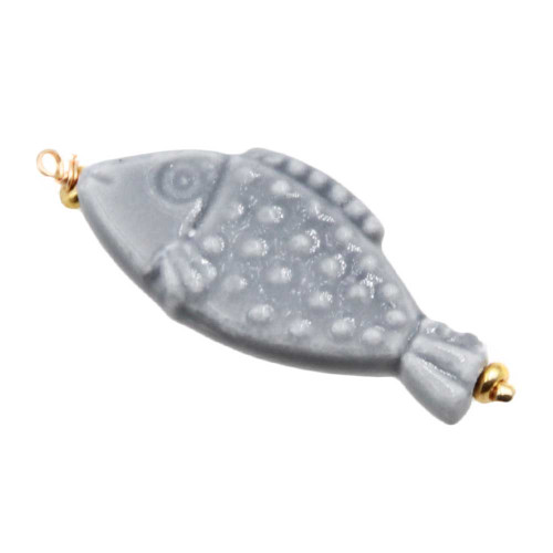 Pesciolio in ceramica grigio 28x12 mm conf. 1 pz