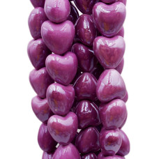 Cuori in ceramica viola 12.5x11.5 mm filo 30 cm