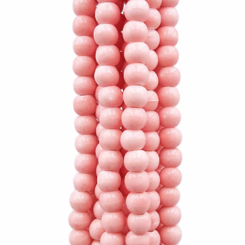 Perline in ceramica rosa 6x5.4 mm filo 32 cm
