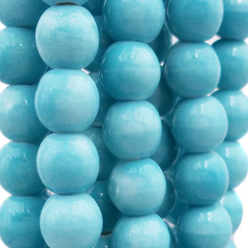 Perline in ceramica turchese 6x5.4 mm filo 32 cm