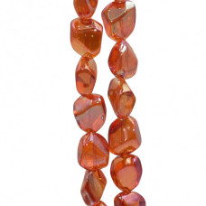 Perline cristallo pepite arancio multi color 14x12 mm filo 22 pz