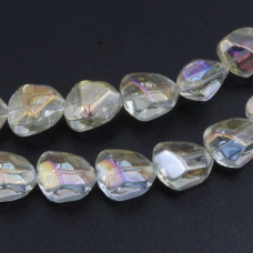 Perline cristallo pepite gialle multi color 14x12 mm filo 22 pz