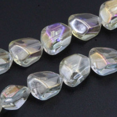 Perline cristallo pepite trasparenti multi color 14x12 mm filo 22 pz