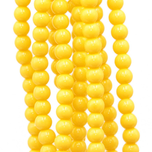 Perline in vetro 4 mm gialle mm filo 40 cm