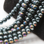 Perline in vetro 8 mm nero multi riflesso filo 40 cm
