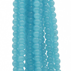 Perline in vetro celesti tonde lisce 6 mm filo 40 cm Perline in vetro celesti tonde lisce 6 mm filo 40 cm