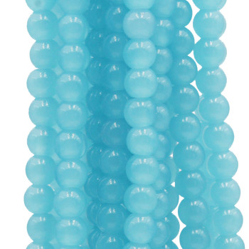 Perline in vetro tonde lisce 8 mm filo 40 cm